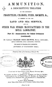 Ammunition for rifled ordnance, part 2